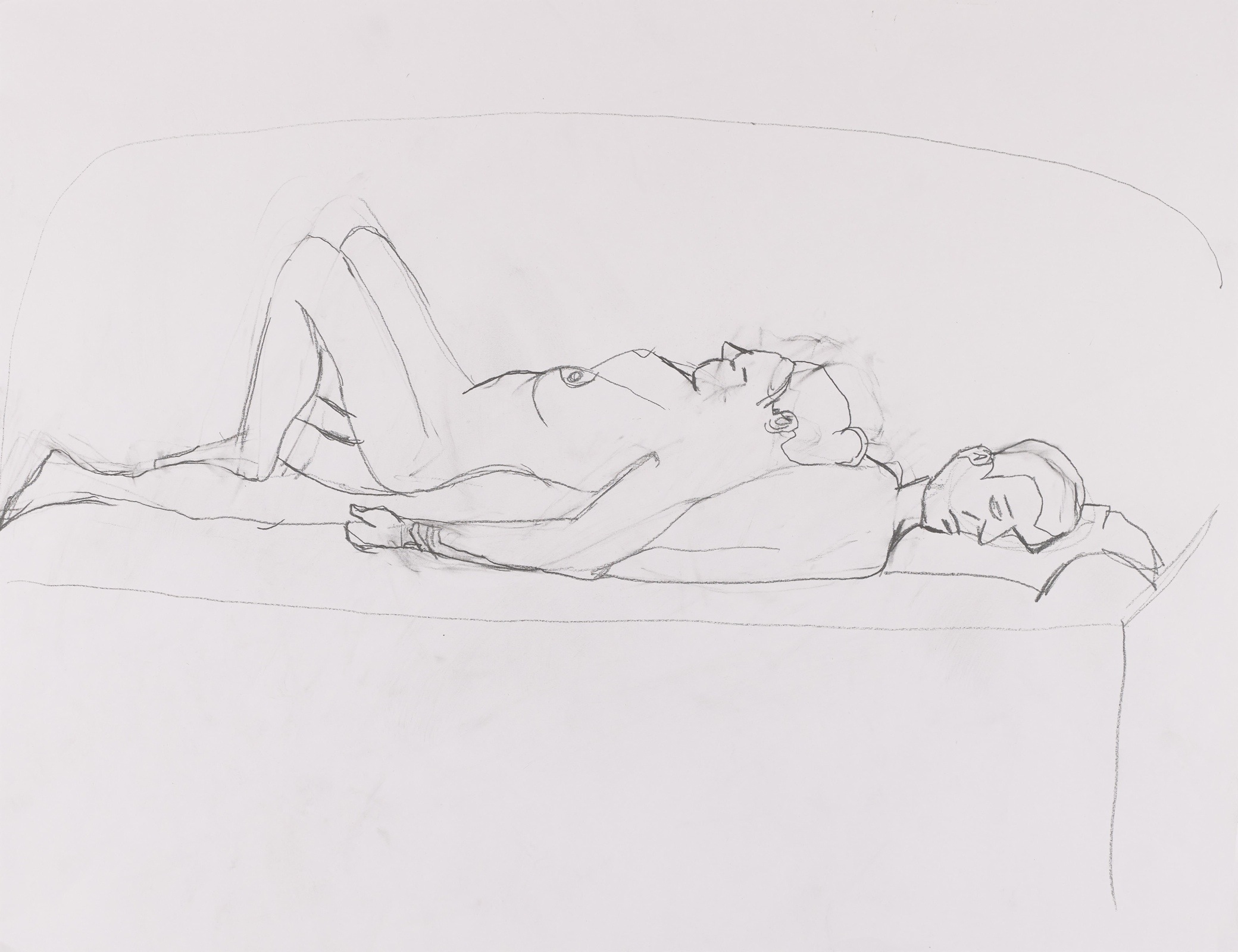 Drawing, Pencil: Rucombent couple