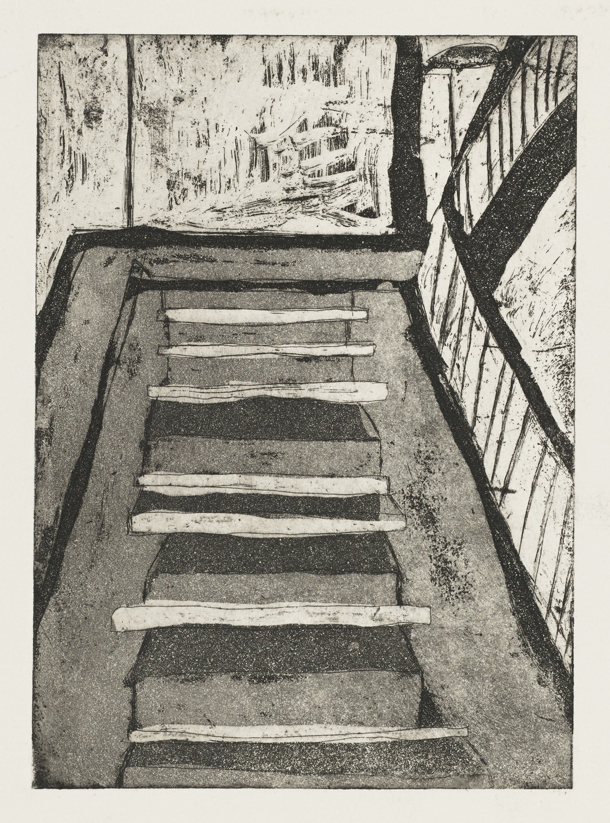 Print, etching and aquatint : Staircase