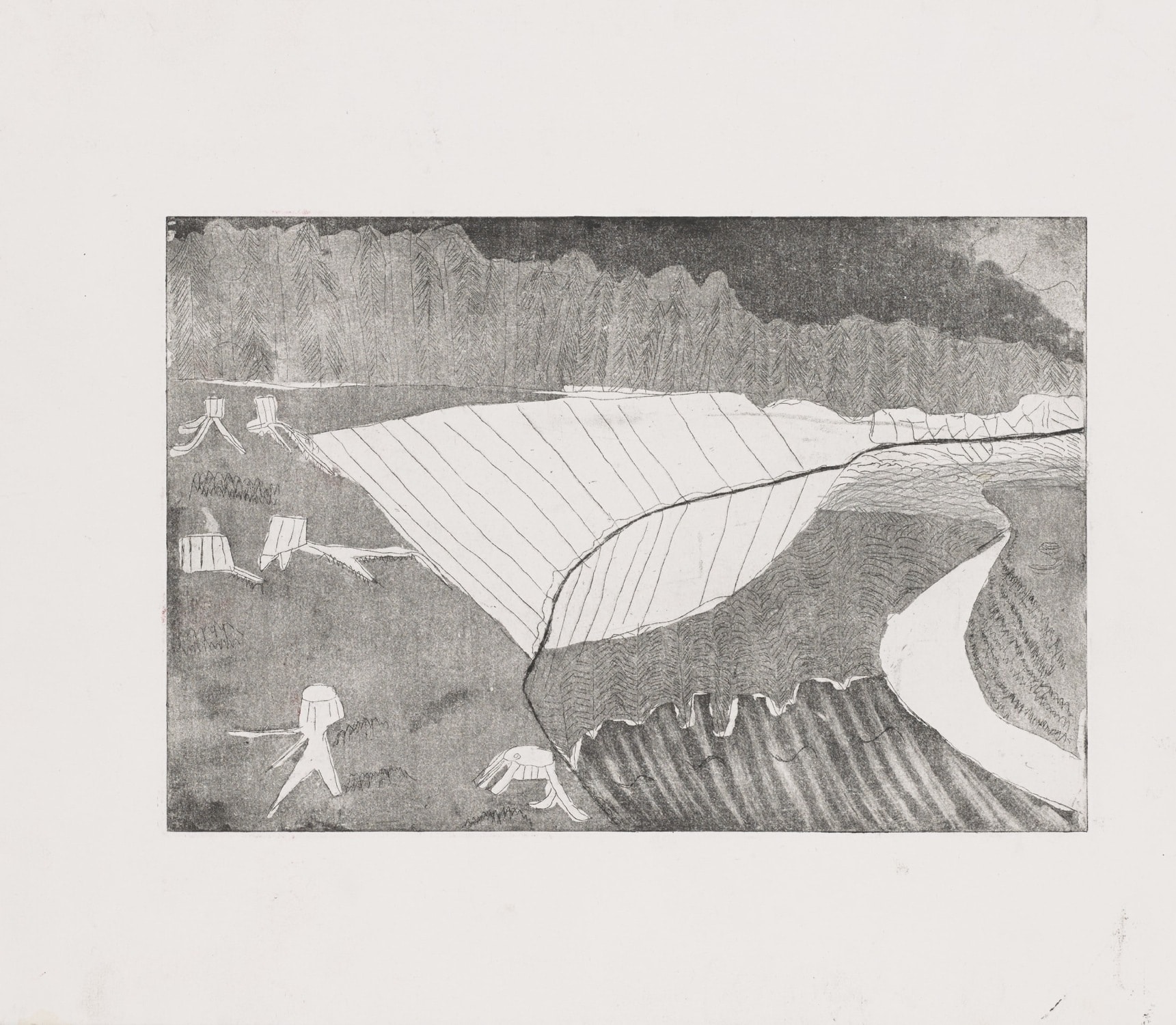 Print, etching and aquatint : Russian countryside