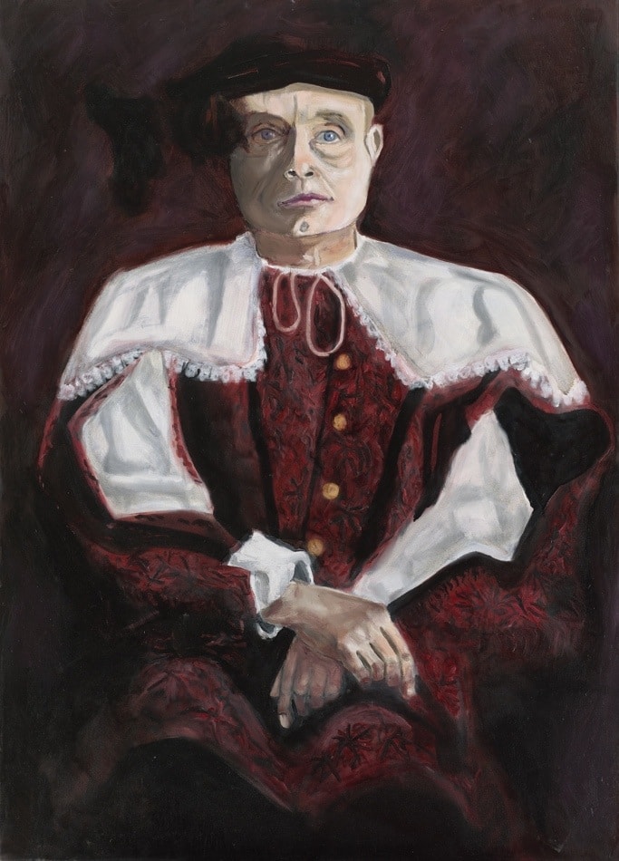 Contemporary painting - Oil paint : David Kennedy dressed as a 17th century dutch Bourgeois