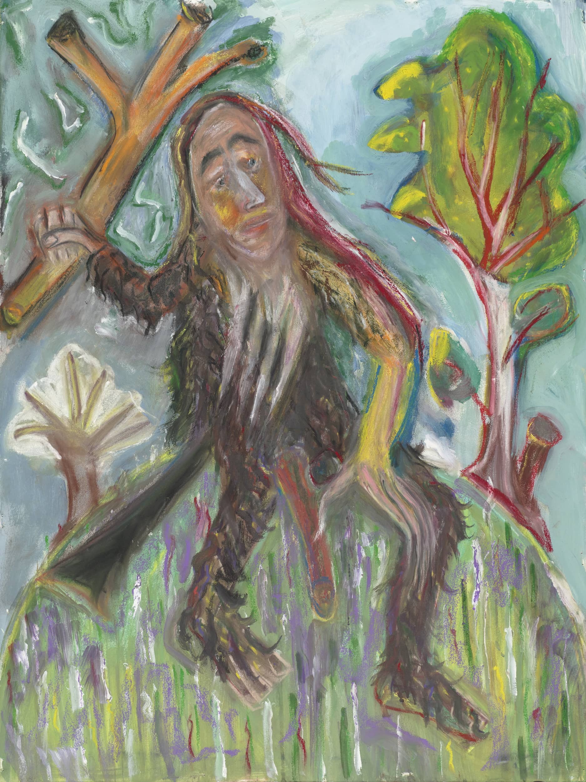 Painting - The wild man - Pastel and gouache